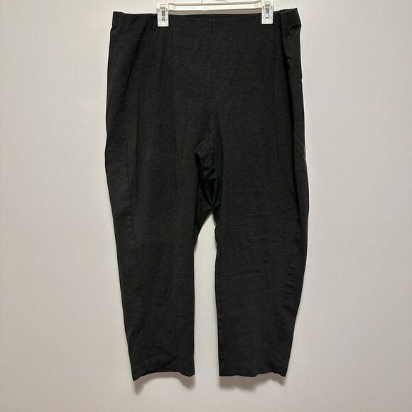 J Jill Womens Ponte Slim Leg Pants Size 4X Gray Flat Front Pockets Pull On - Picture 1 of 6